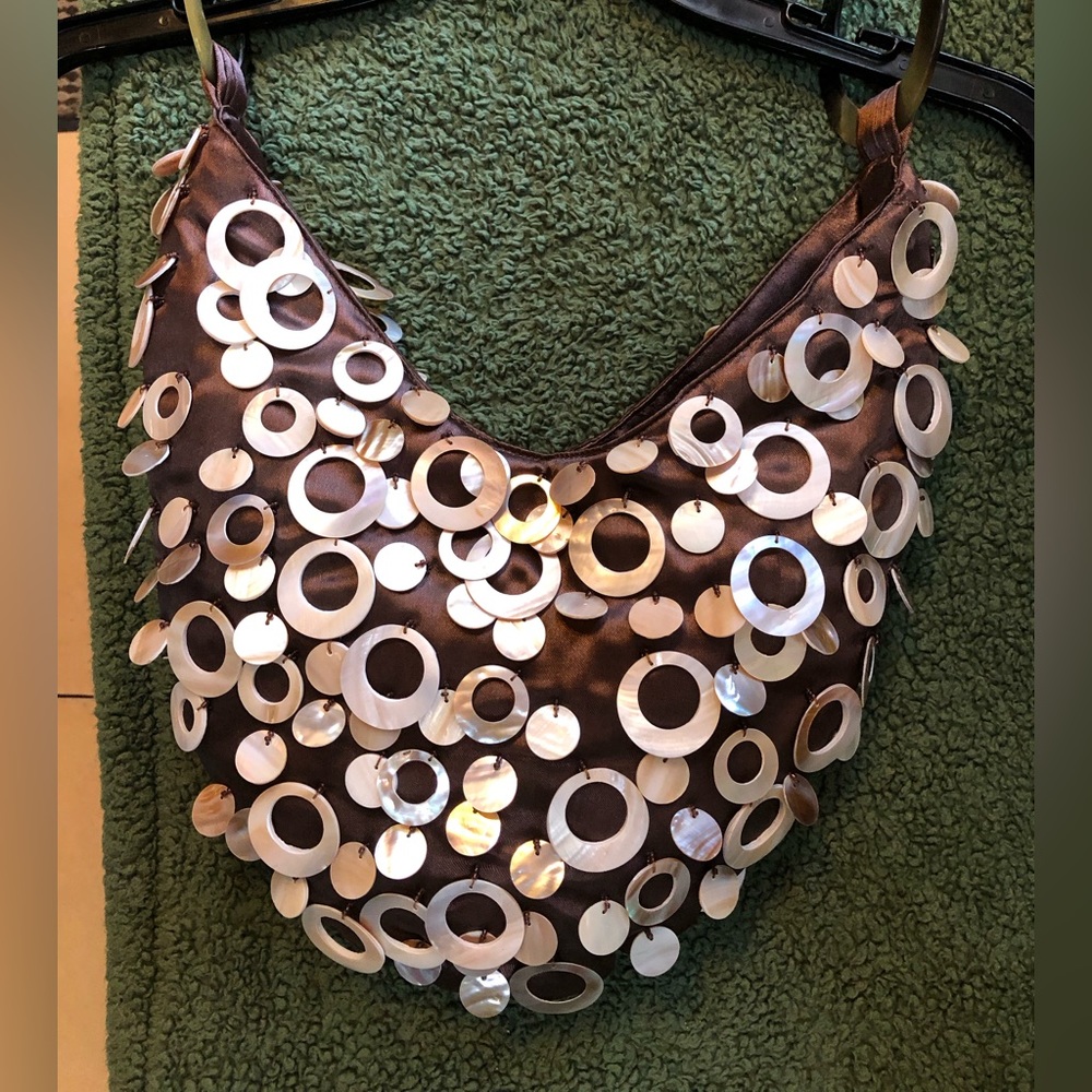 Mother-Of-Pearl Beaded Handbag